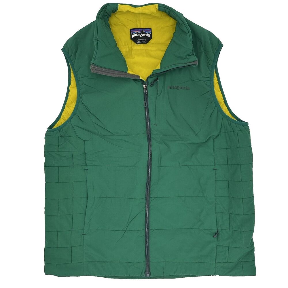 Patagonia Nano Air Vest Men's L Green Yellow Nylon STY84270 Common Threads